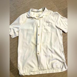 Tommy Bahama Cre Subtle Palm Leaf Short Sleeve Button-Down Shirt Men’s Size S